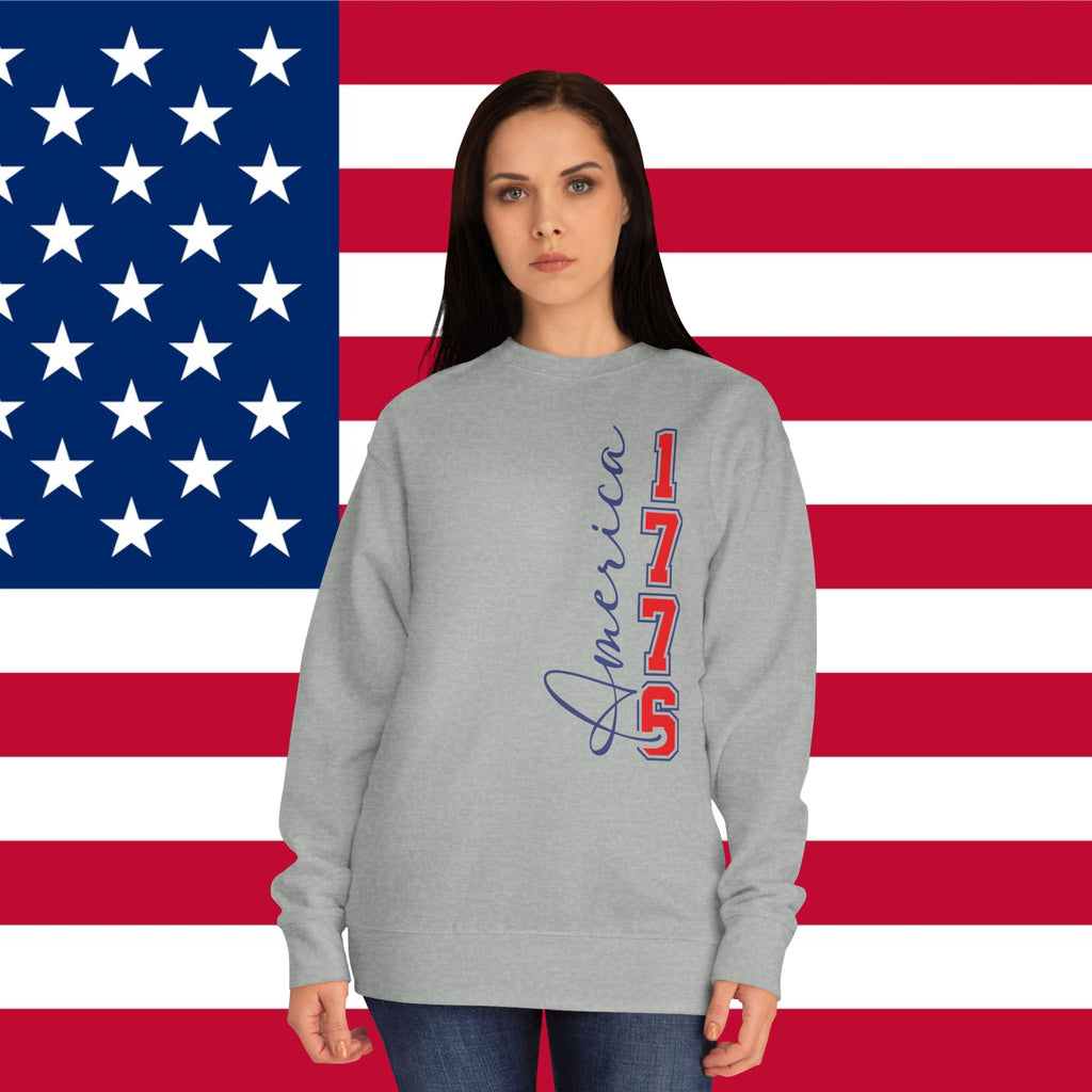 America 1776 Crewneck Sweatshirt – 76 Land of the Free Patriotic Pullover