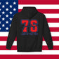 America 1776 Hoodie — '76 Land of the Free Patriotic Pullover, Sizes S–5XL