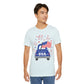 Patriotic USA Tee — Vintage Truck with American Flag & Fireworks, Sizes S–3XL