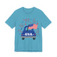Patriotic USA Tee — Vintage Truck with American Flag & Fireworks, Sizes S–3XL