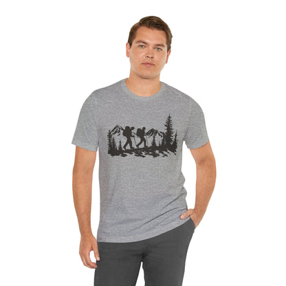 Hiking Silhouette Tee — Mountain Backpacking Adventure T‑Shirt