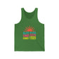 Good Vibes Tank Top — "Blue Skies Good Days" Retro Sun Graphic, Sizes XS–2XL