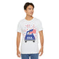 Patriotic USA Tee — Vintage Truck with American Flag & Fireworks, Sizes S–3XL