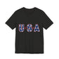 USA Stars Patriotic T-Shirt — Red, White & Blue Fourth of July Tee, Sizes XS–4XL