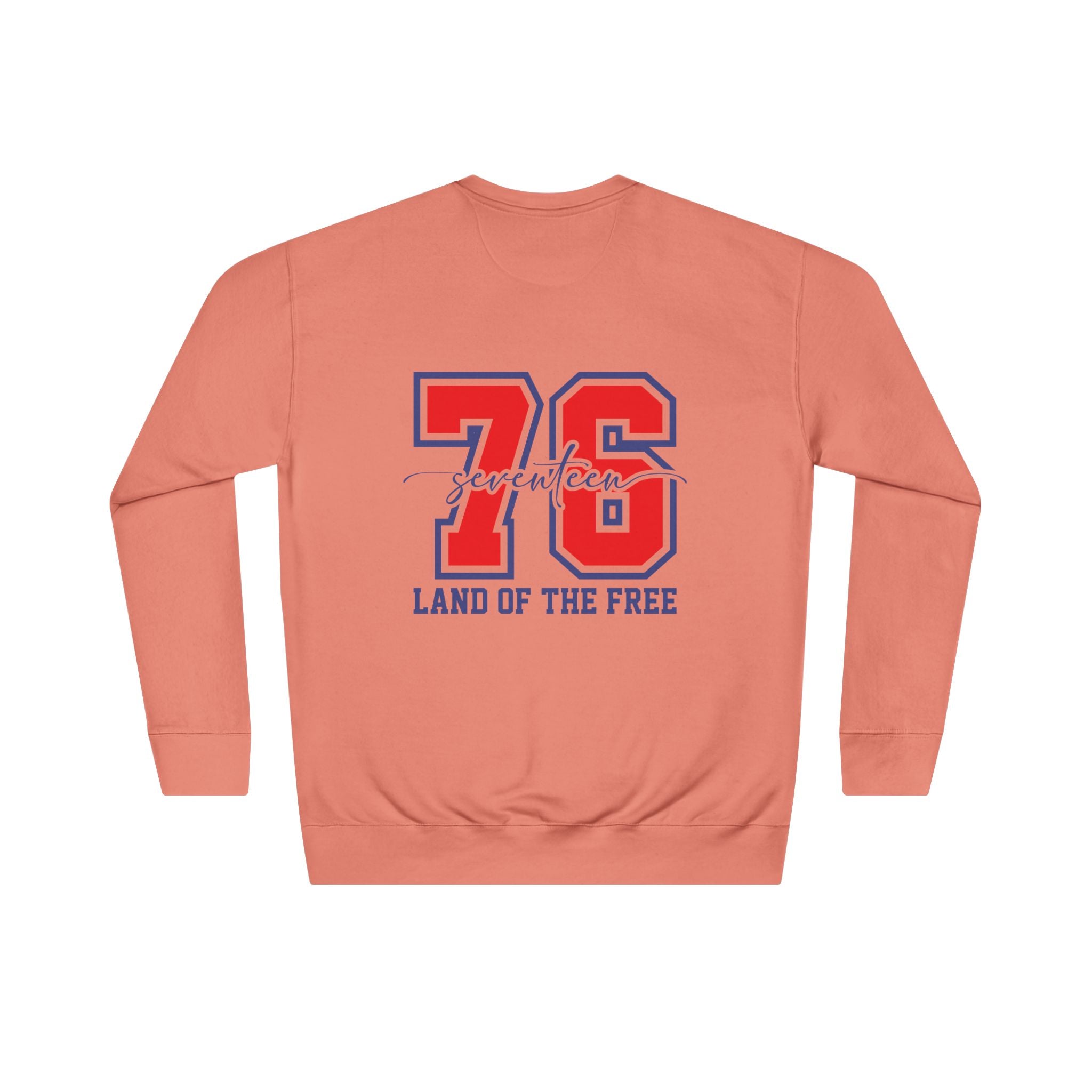 America 1776 Crewneck Sweatshirt – 76 Land of the Free Patriotic Pullover