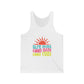 Good Vibes Tank Top — "Blue Skies Good Days" Retro Sun Graphic, Sizes XS–2XL