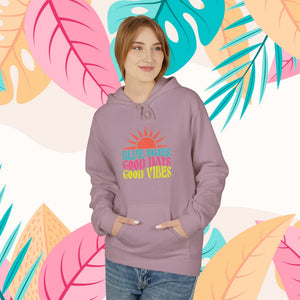 Good Vibes Hoodie — "Blue Skies Good Days" Retro Sun Pullover, Sizes S–5XL