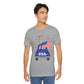 Patriotic USA Tee — Vintage Truck with American Flag & Fireworks, Sizes S–3XL