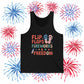 Flip Flops Fireworks Freedom Tank Top — 4th of July Summer Graphic Tank, Sizes XS–2XL