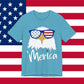 'Merica Eagle T-Shirt — Bald Eagle with American Flag Sunglasses, Sizes XS–3XL