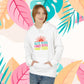 Good Vibes Hoodie — "Blue Skies Good Days" Retro Sun Pullover, Sizes S–5XL