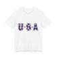 USA Stars Patriotic T-Shirt — Red, White & Blue Fourth of July Tee, Sizes XS–4XL