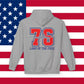 America 1776 Hoodie — '76 Land of the Free Patriotic Pullover, Sizes S–5XL