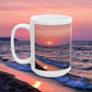Sunset Photo Ceramic Mug — Coastal Glossy Print, 11oz & 15oz