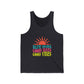 Good Vibes Tank Top — "Blue Skies Good Days" Retro Sun Graphic, Sizes XS–2XL