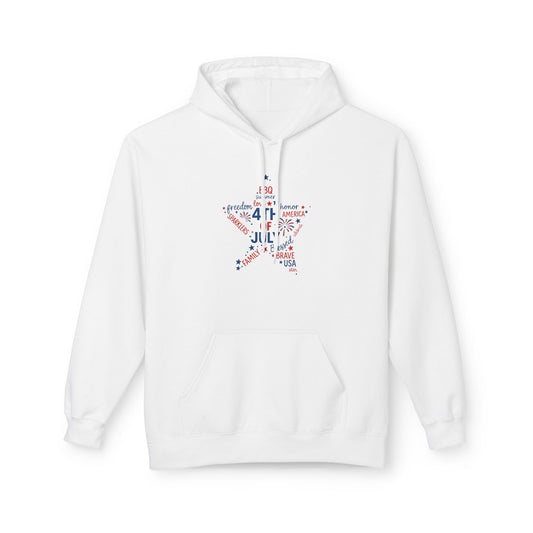 4th of July Star Hoodie — Patriotic USA Star Graphic Pullover, Sizes S–5XL