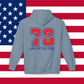 America 1776 Hoodie — '76 Land of the Free Patriotic Pullover, Sizes S–5XL