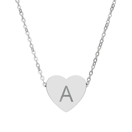 Engraved Heart Necklace — Personalized Initial Pendant
