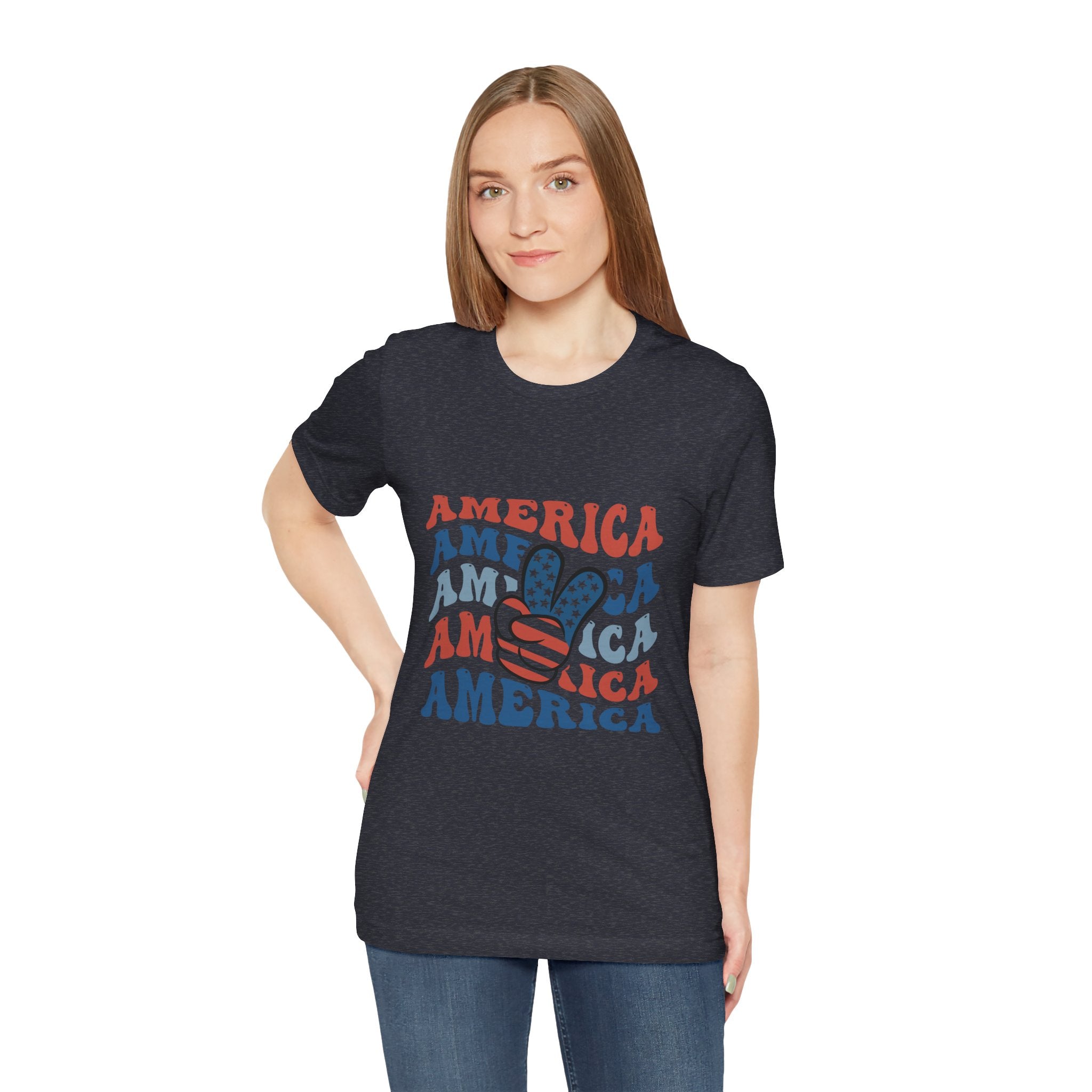 America Peace Sign T‑Shirt – Retro Patriotic 4th of July Tee