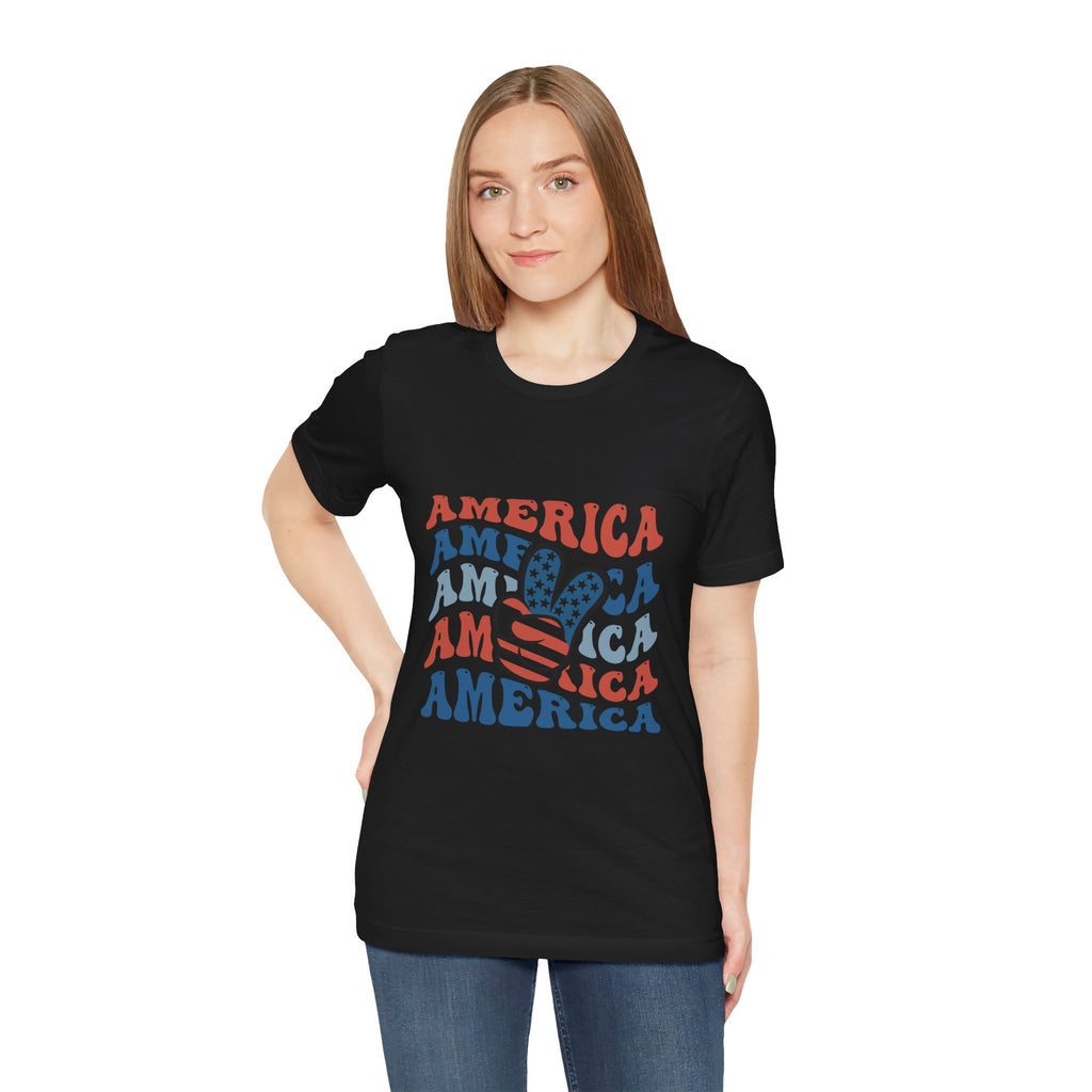 America Peace Sign T‑Shirt – Retro Patriotic 4th of July Tee