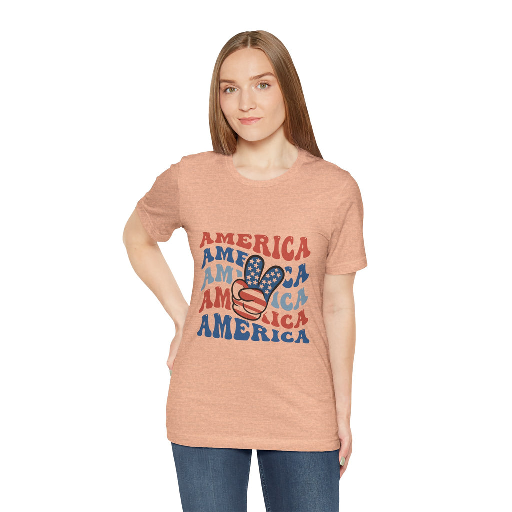 America Peace Sign T‑Shirt – Retro Patriotic 4th of July Tee