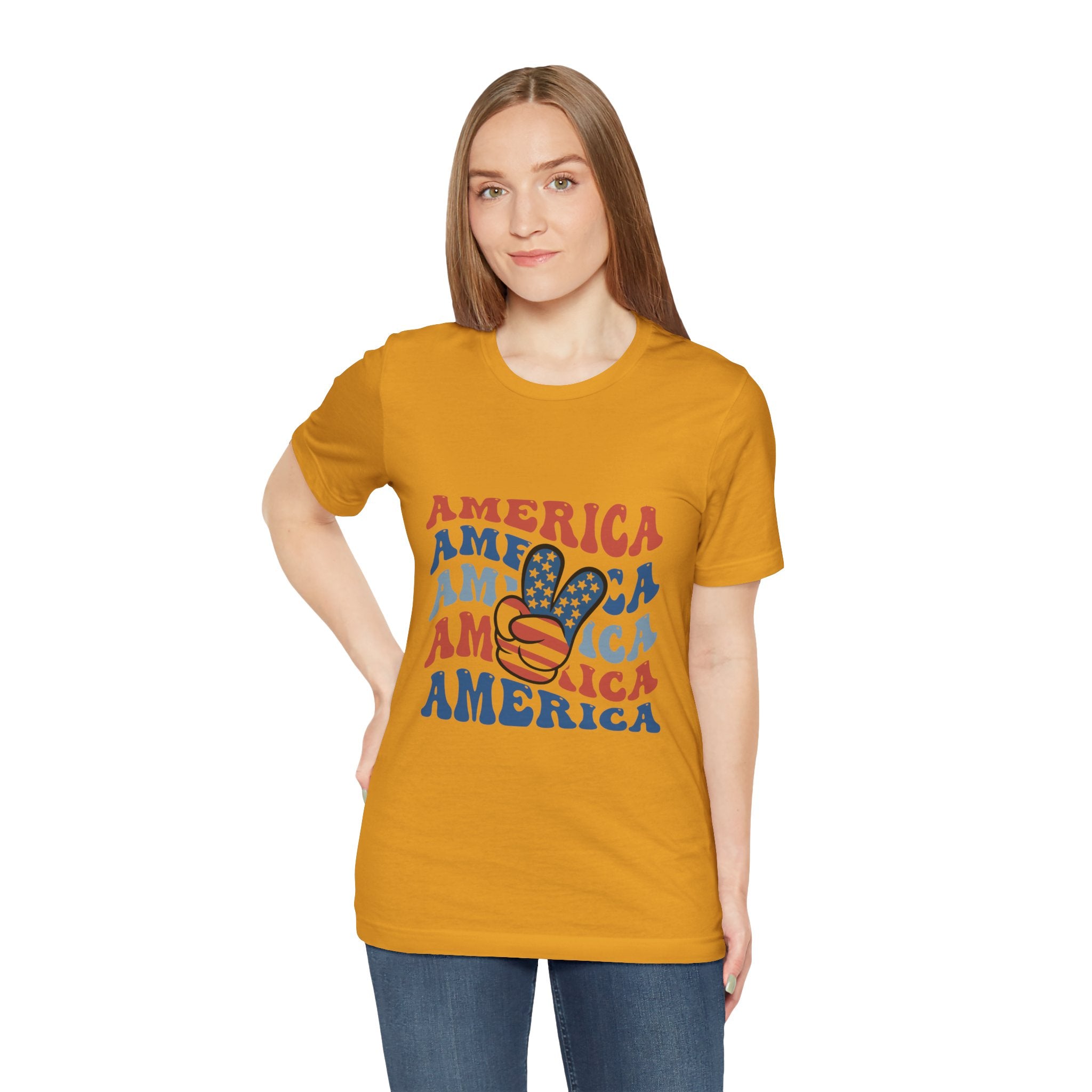 America Peace Sign T‑Shirt – Retro Patriotic 4th of July Tee