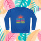 Good Vibes Sweatshirt — "Blue Skies Good Days" Retro Sun Crewneck, Sizes S–3XL