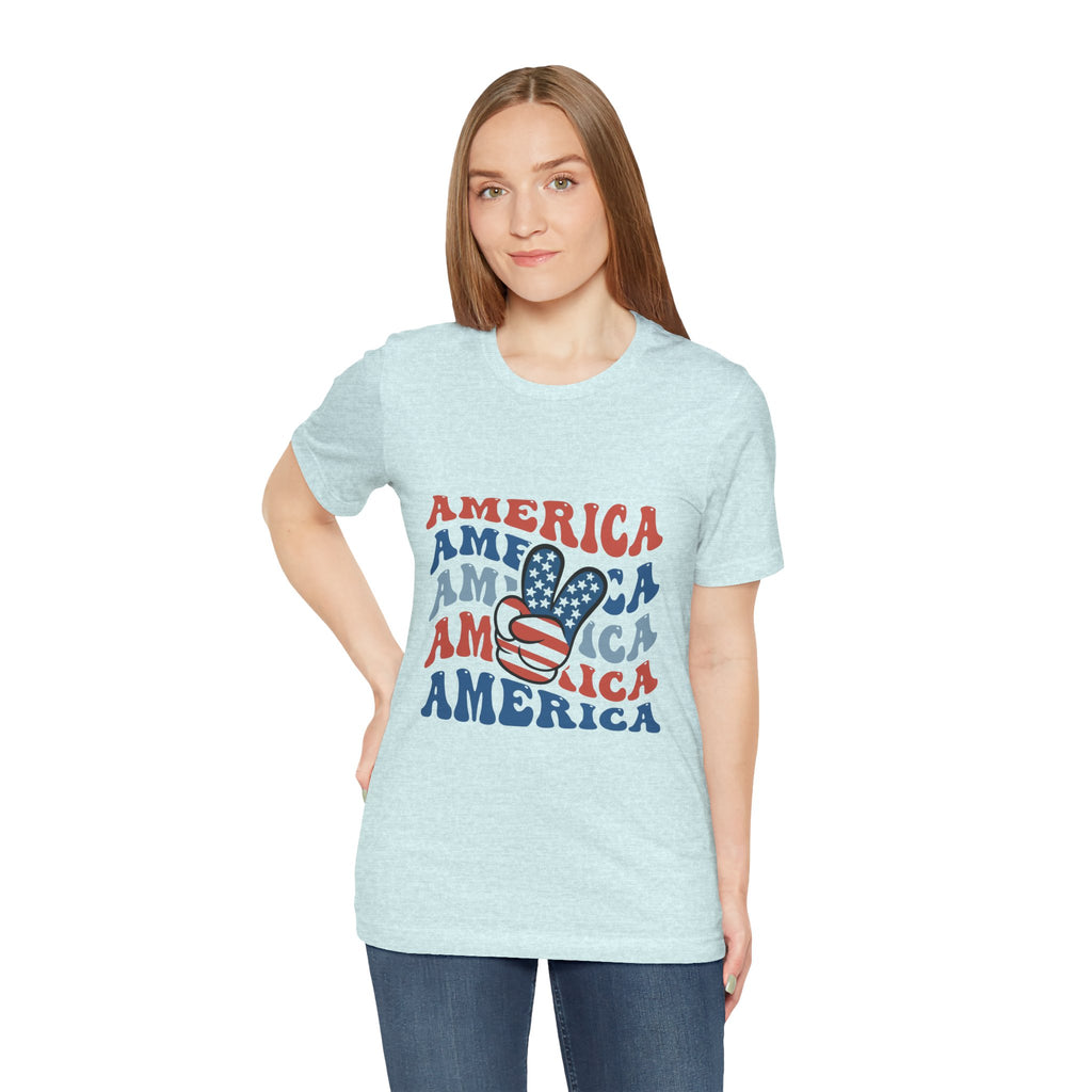 America Peace Sign T‑Shirt – Retro Patriotic 4th of July Tee