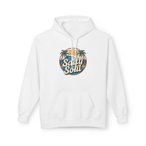 Salty Soul Hoodie — Vintage Beach Palm Tree Pullover, Sizes S–5XL