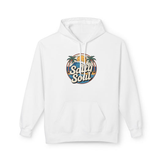 Salty Soul Hoodie — Vintage Beach Palm Tree Pullover, Sizes S–5XL