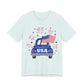 Patriotic USA Tee — Vintage Truck with American Flag & Fireworks, Sizes S–3XL
