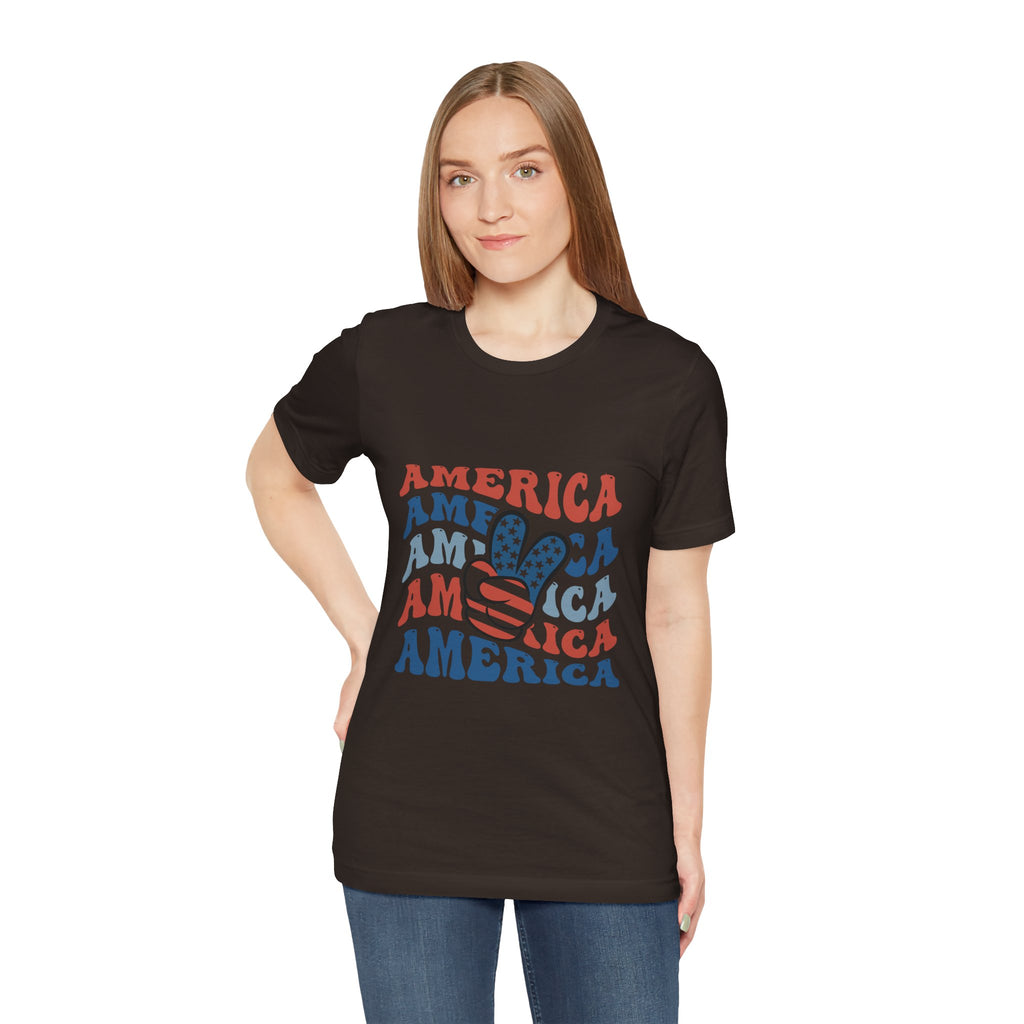 America Peace Sign T‑Shirt – Retro Patriotic 4th of July Tee