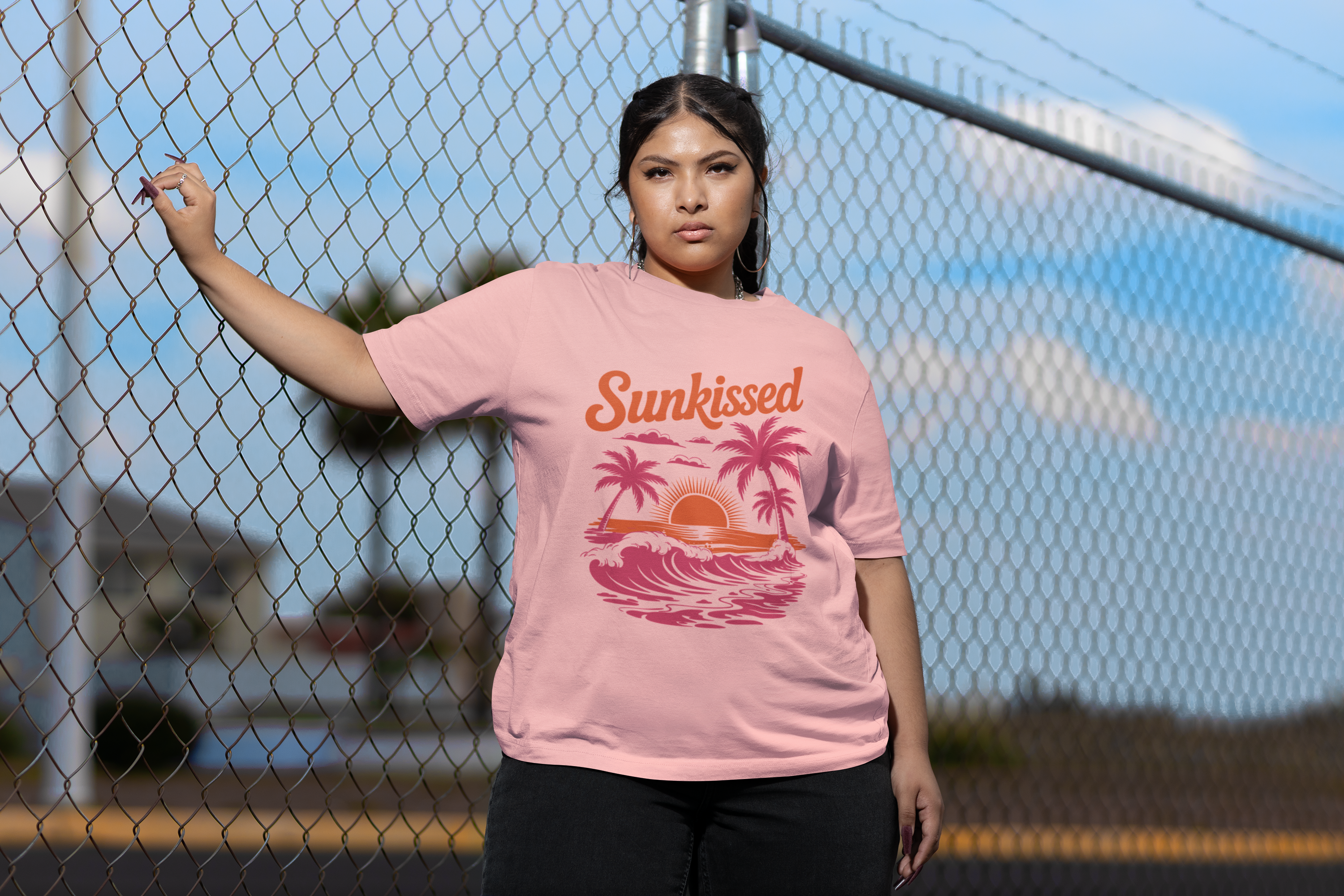 Sunkissed Sunset Tee - Tropical Palm Beach Graphic T-Shirt