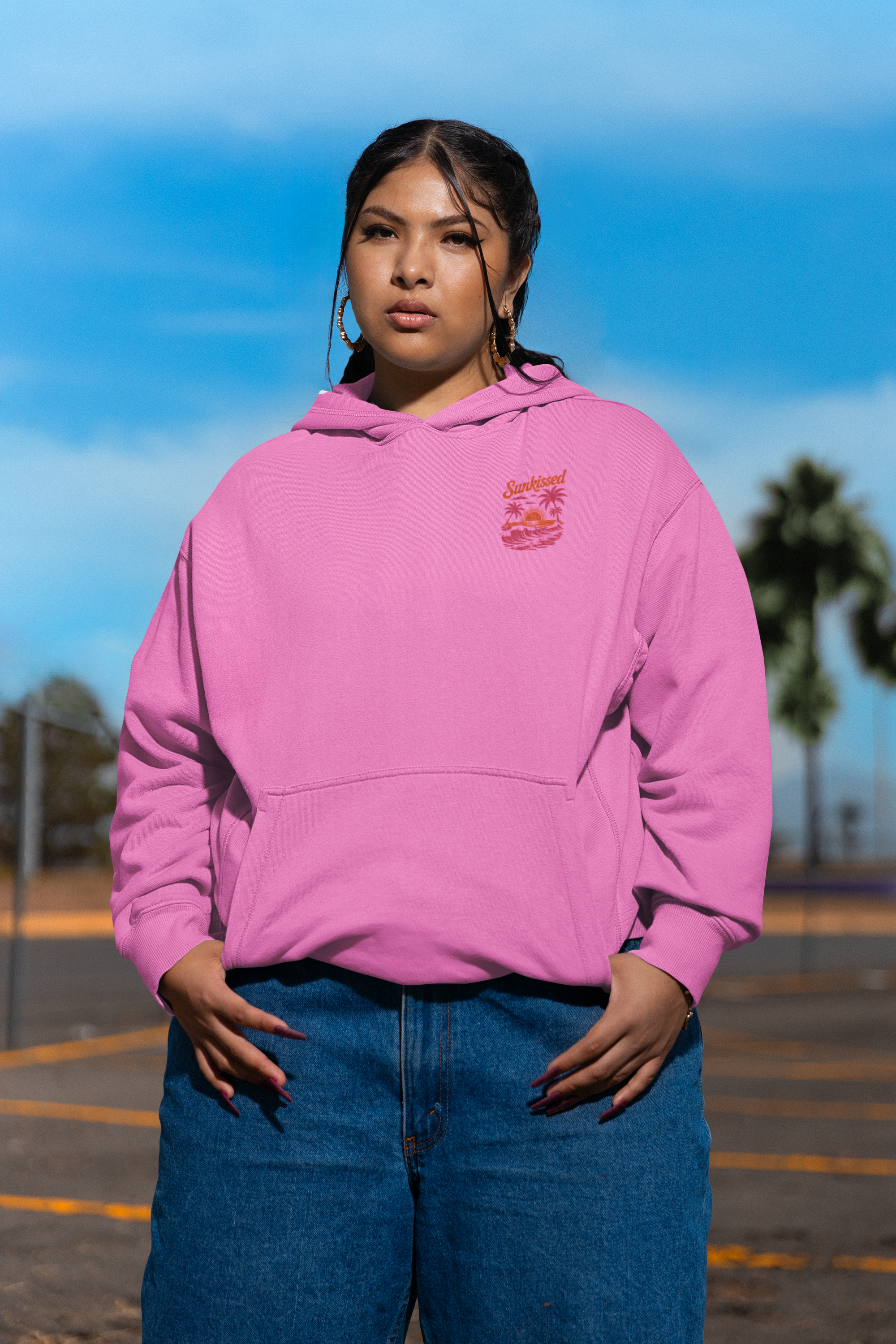 Sunkissed Beach Hoodie – Tropical Sunset Graphic Sweatshirt