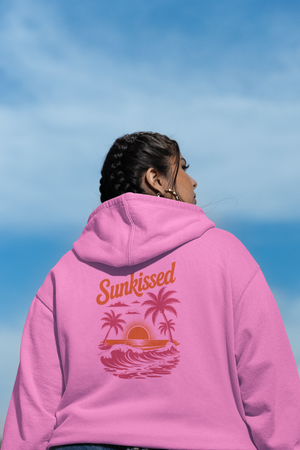 Sunkissed Beach Hoodie — Tropical Sunset Graphic Sweatshirt, Sizes S–5XL