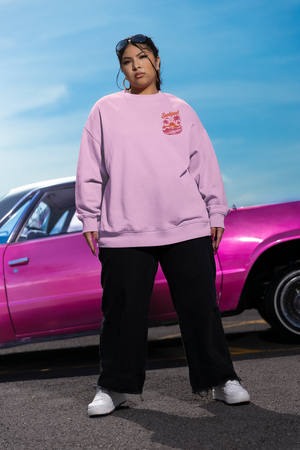 Sunkissed Beach Crewneck Sweatshirt — Retro Surf Graphic Pullover, Sizes S–5XL