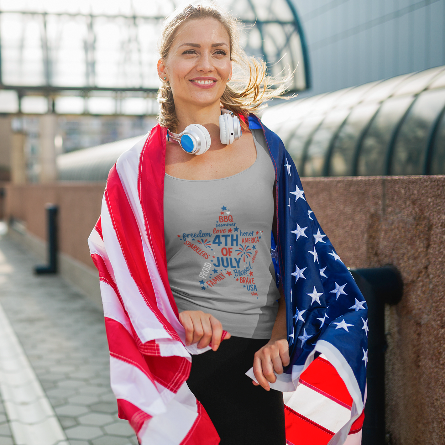 America Peace Sign Tank Top — Bella+Canvas Unisex Jersey Tank, Sizes XS–2XL