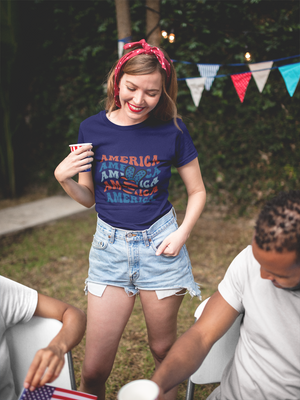 America Peace Sign T-Shirt — Retro Patriotic 4th of July Tee, Sizes XS–4XL