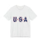 USA Stars Patriotic T-Shirt — Red, White & Blue Fourth of July Tee, Sizes XS–4XL