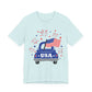 Patriotic USA Tee — Vintage Truck with American Flag & Fireworks, Sizes S–3XL