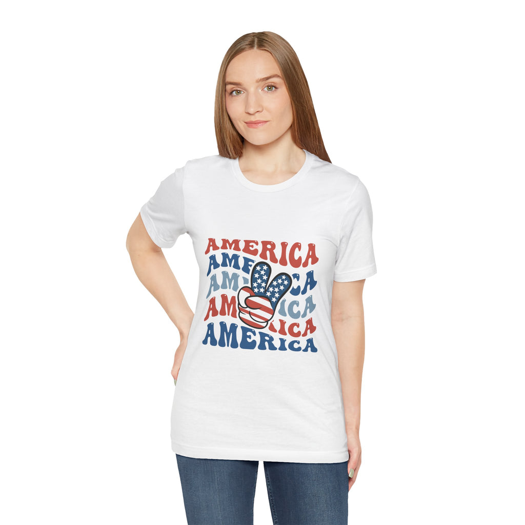 America Peace Sign T‑Shirt – Retro Patriotic 4th of July Tee