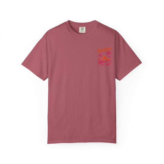 Sunkissed Sunset T-Shirt — Garment-Dyed Retro Beach Graphic Tee, Sizes S–4XL