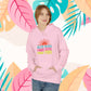 Good Vibes Hoodie — "Blue Skies Good Days" Retro Sun Pullover, Sizes S–5XL