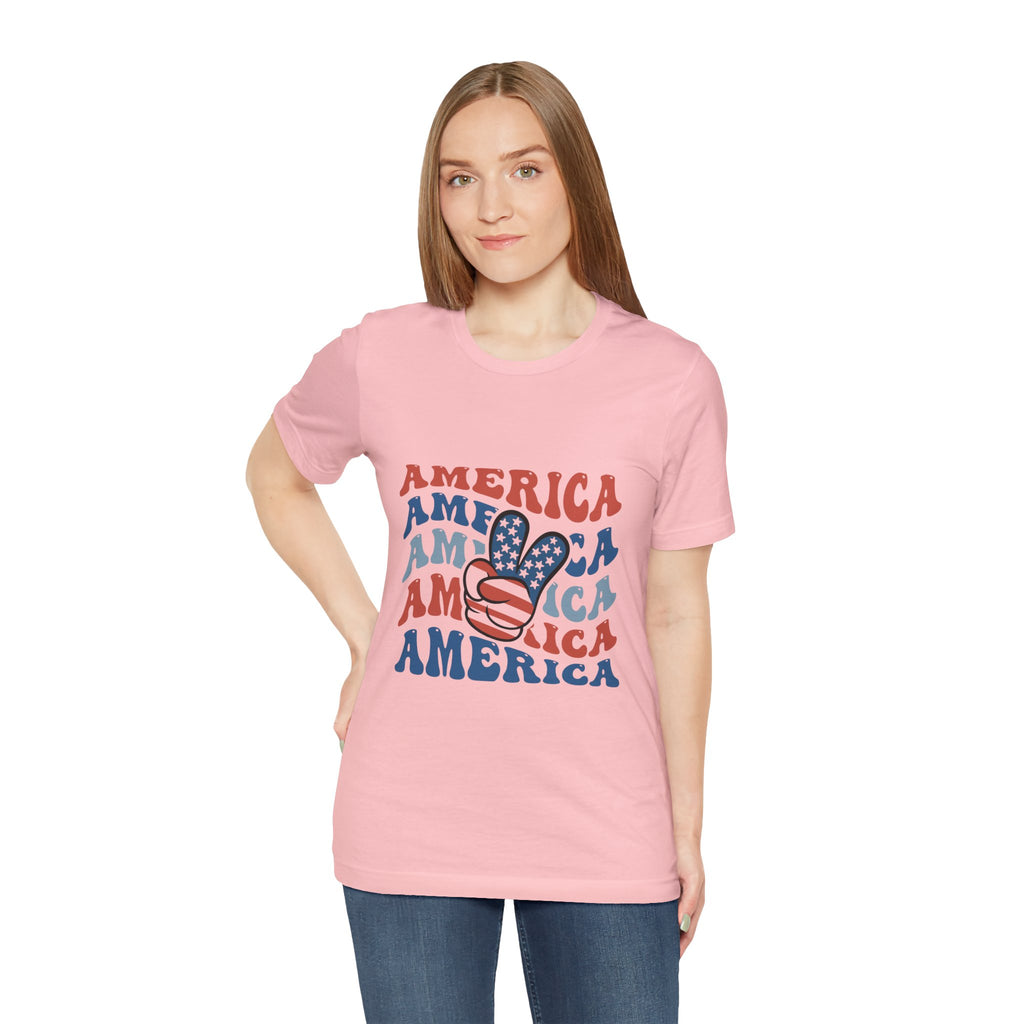 America Peace Sign T‑Shirt – Retro Patriotic 4th of July Tee