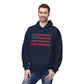 Beer Pong American Flag Hoodie — Red Cups & Stars Patriotic Party Sweatshirt, Sizes S–5XL