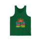 Good Vibes Tank Top — "Blue Skies Good Days" Retro Sun Graphic, Sizes XS–2XL
