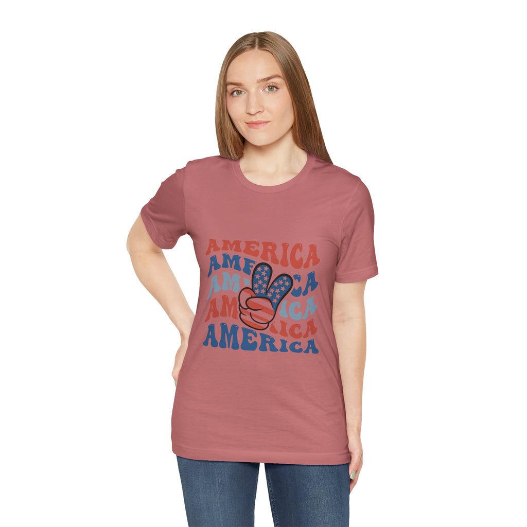America Peace Sign T‑Shirt – Retro Patriotic 4th of July Tee