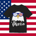 'Merica Eagle T-Shirt – Patriotic Bald Eagle with American Flag Sunglasses