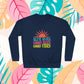 Good Vibes Sweatshirt — "Blue Skies Good Days" Retro Sun Crewneck, Sizes S–3XL
