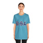 USA Stars Patriotic T-Shirt — Red, White & Blue Fourth of July Tee, Sizes XS–4XL